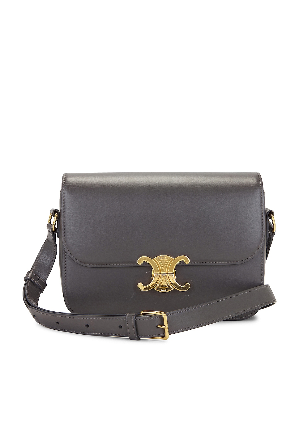 FWRD Renew Celine Triomphe Shoulder Bag in Grey