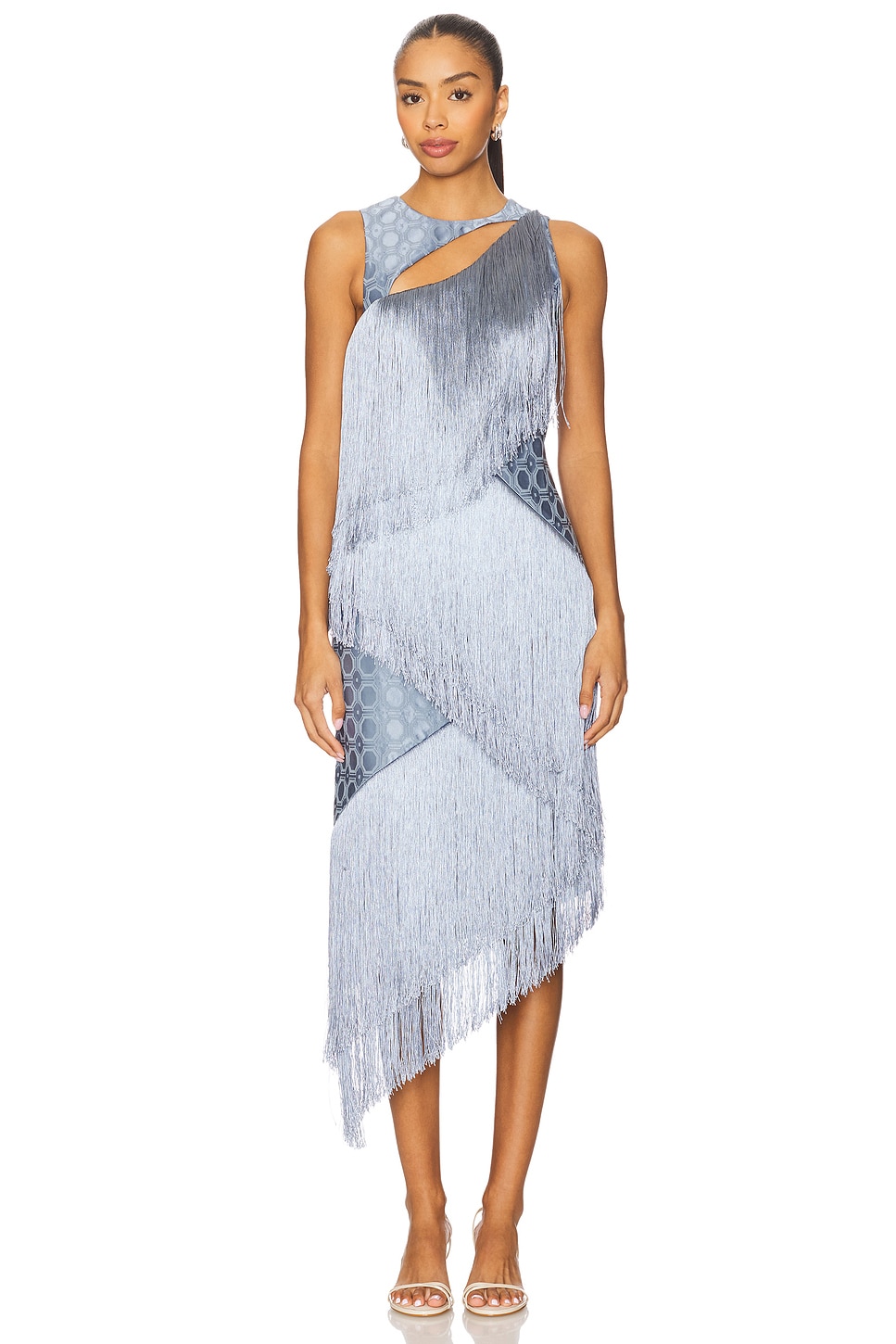 Alexis Costa Dress in Blue Jacquard