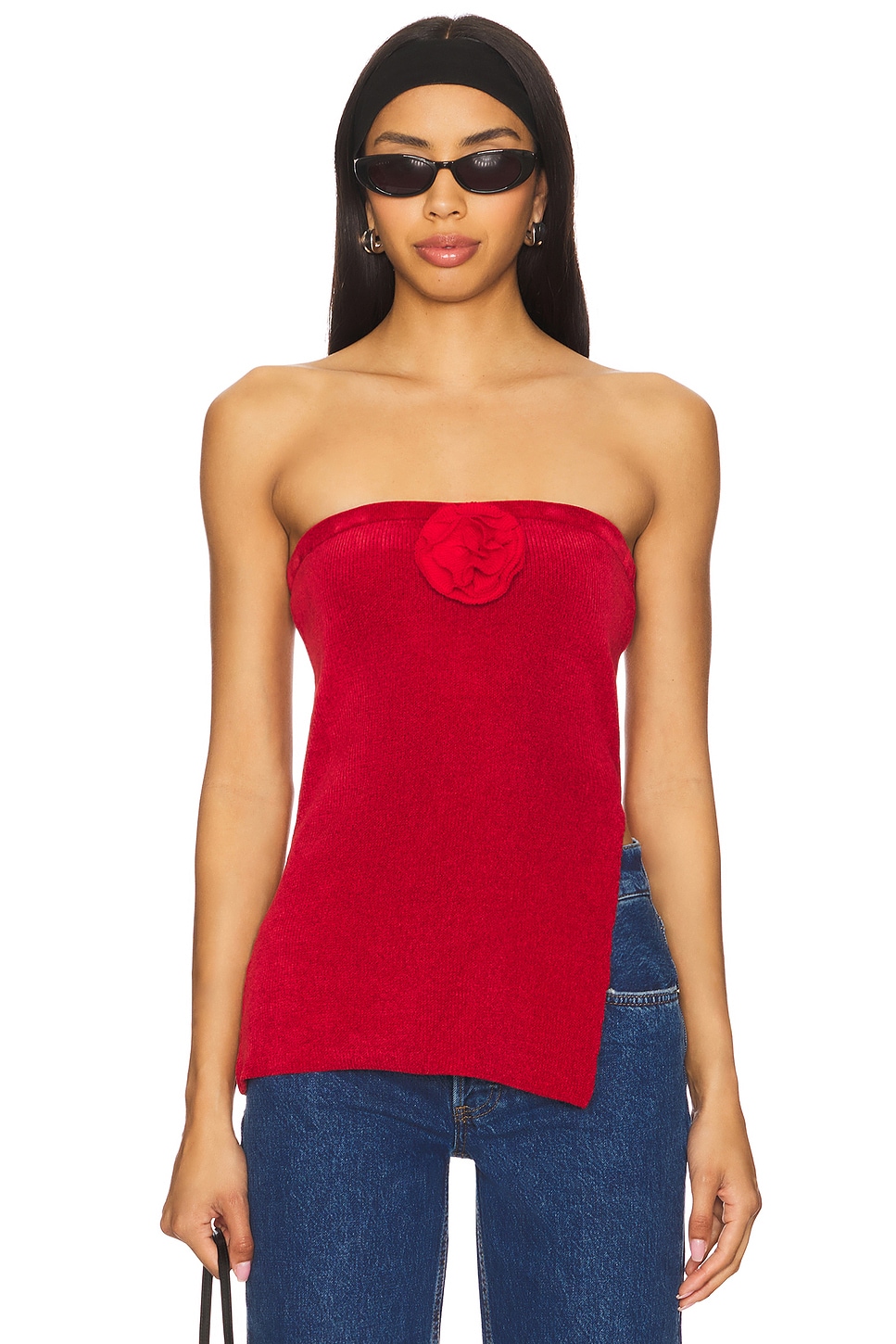 With Jean Belle Top in Red