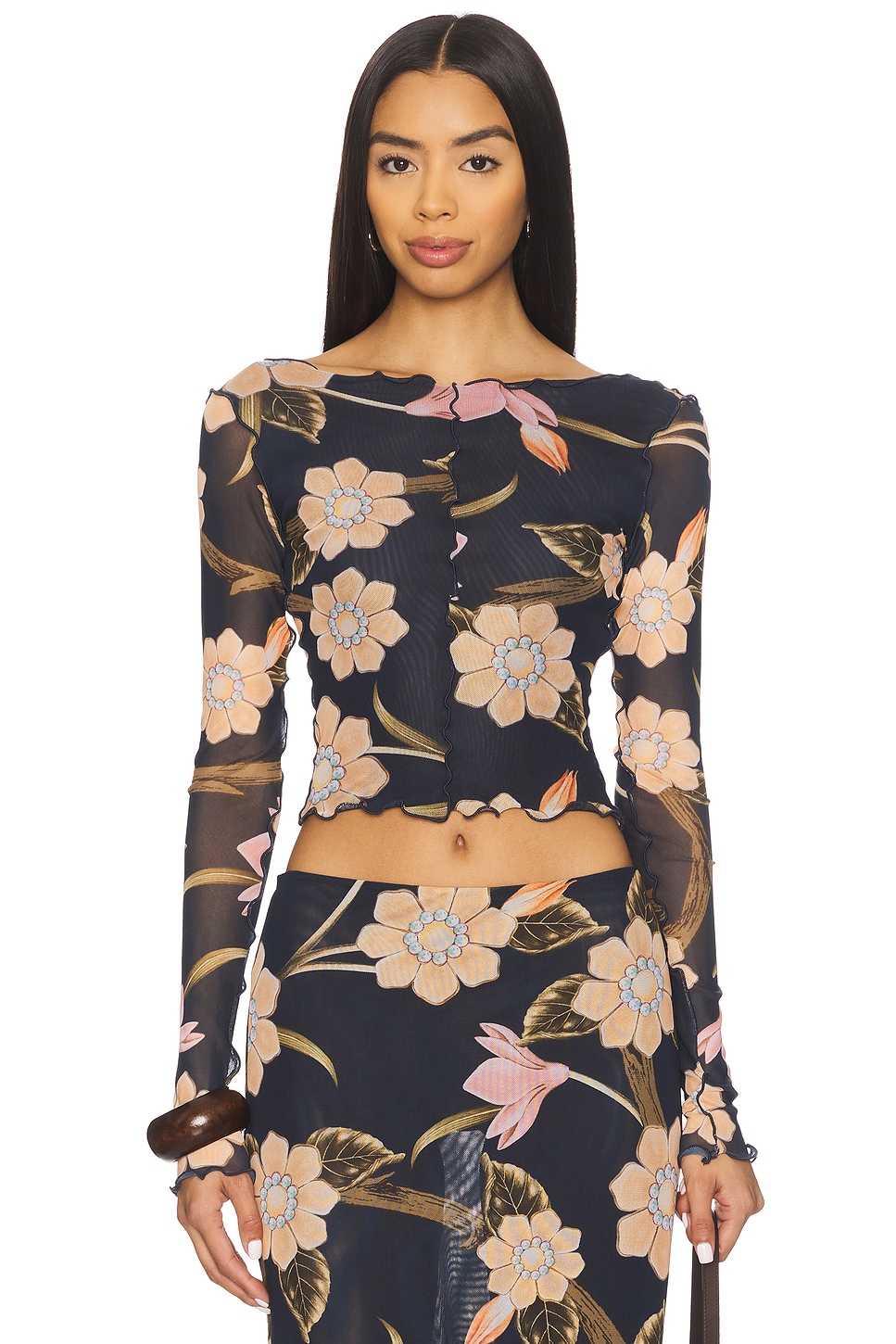Agua Bendita LIANA 上装 in Burgundy Floral
