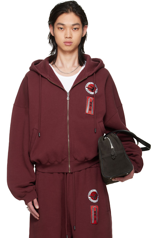 BRUCE LEE x LỰU ĐẠN Burgundy Zip Hoodie