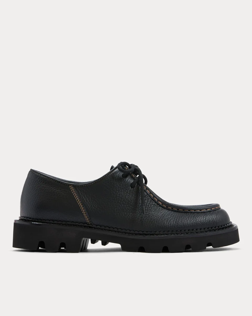 Collegium x Everlane Moc Toe Derby | Pebbled Nero | Women's