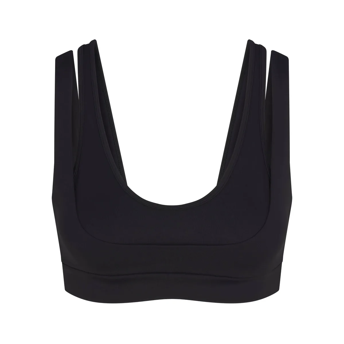 NikeSKIMS MATTE DOUBLE STRAP SCOOP BRA | OBSIDIAN