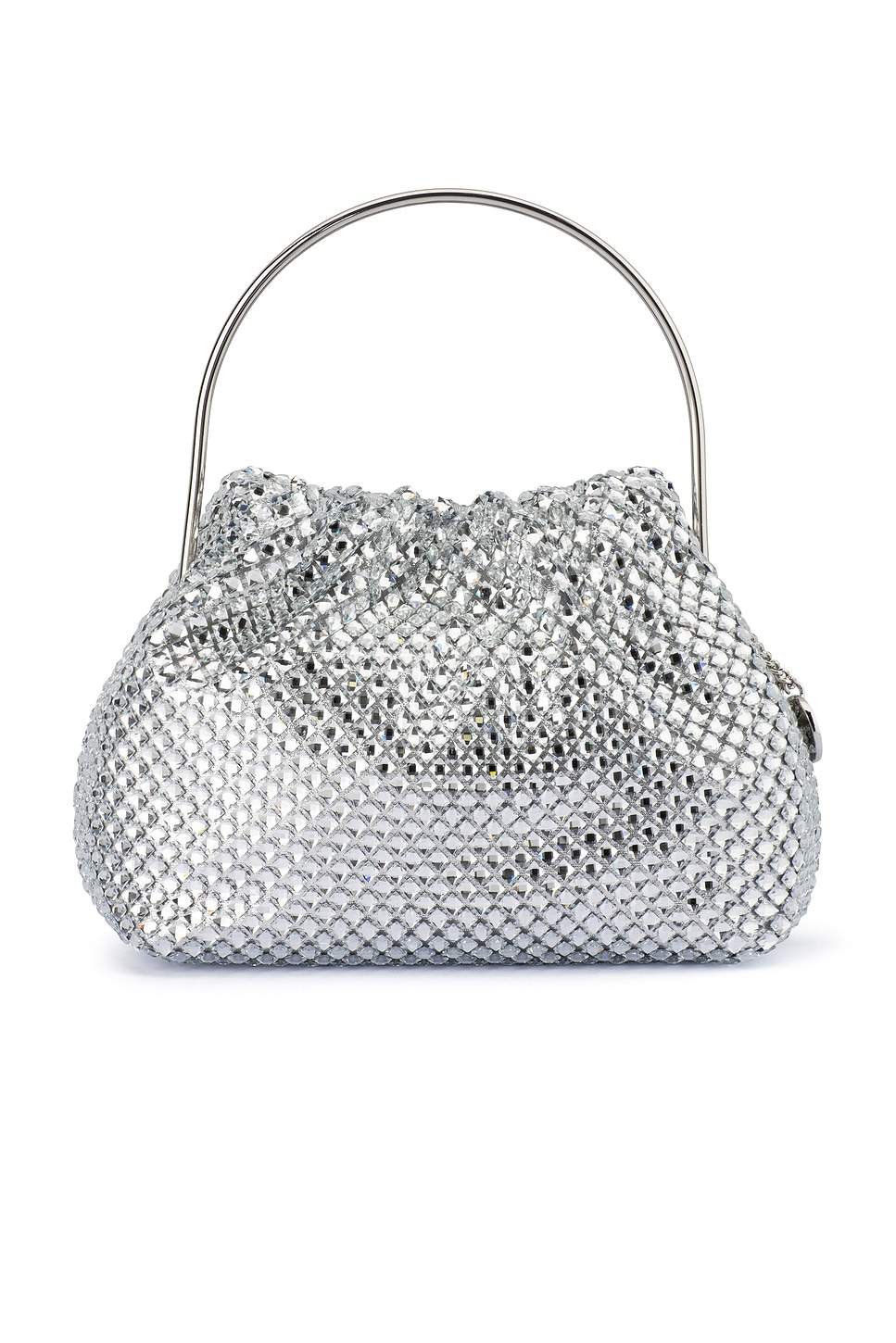 olga berg Whitney Crystal Top Handle Bag in Silver