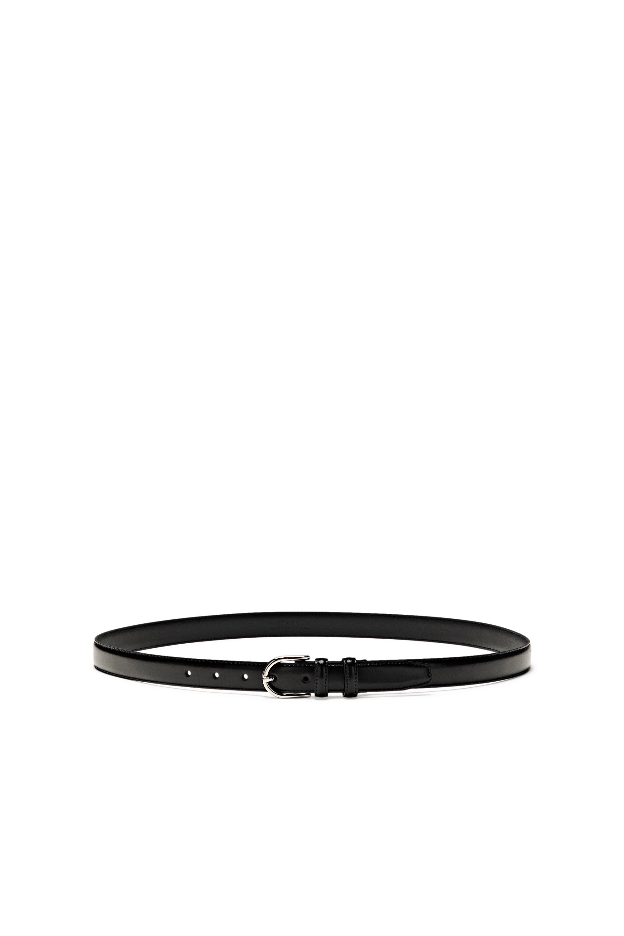 Nappa leather double-loop dress belt - Image 6