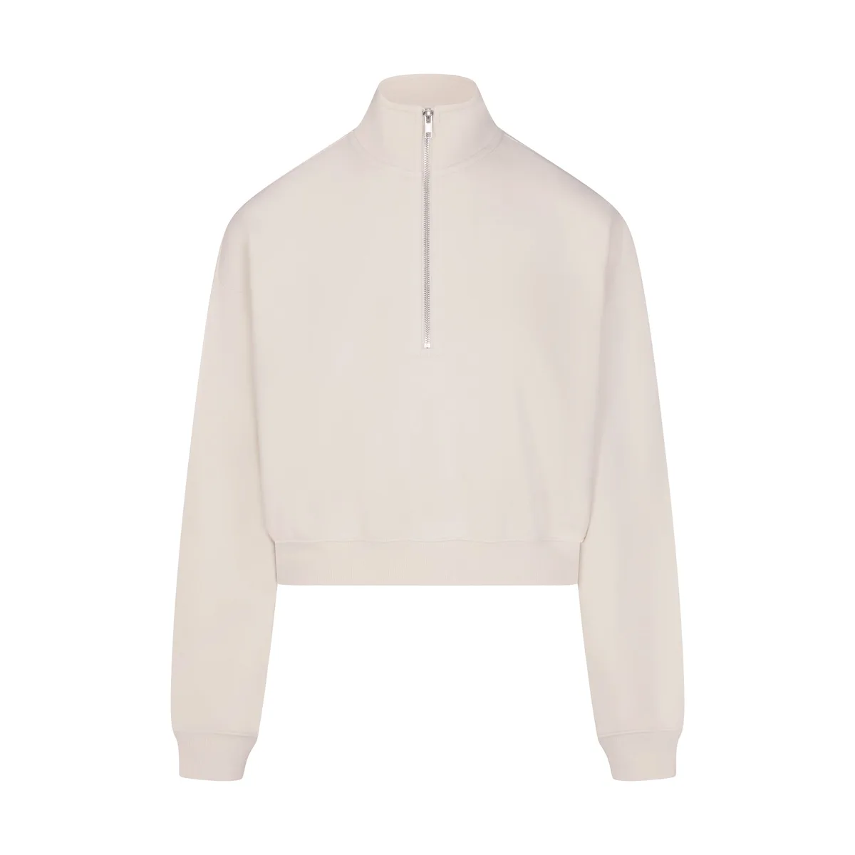 DRAPEY FRENCH TERRY HALF ZIP | BUFF