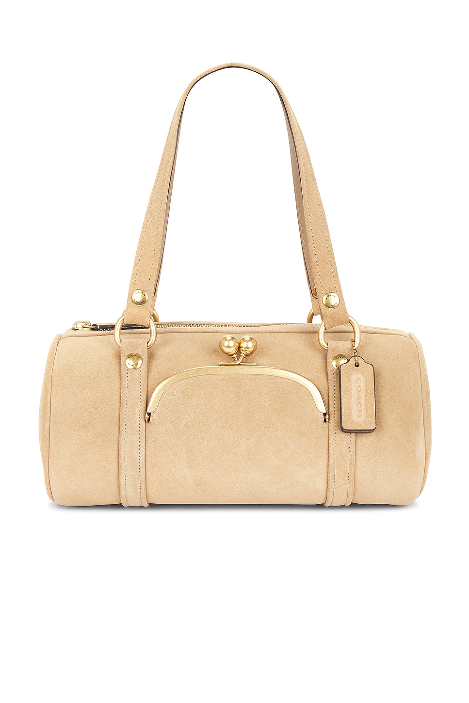 Coach Originals Suede Kisslock Barrel Bag in Soul