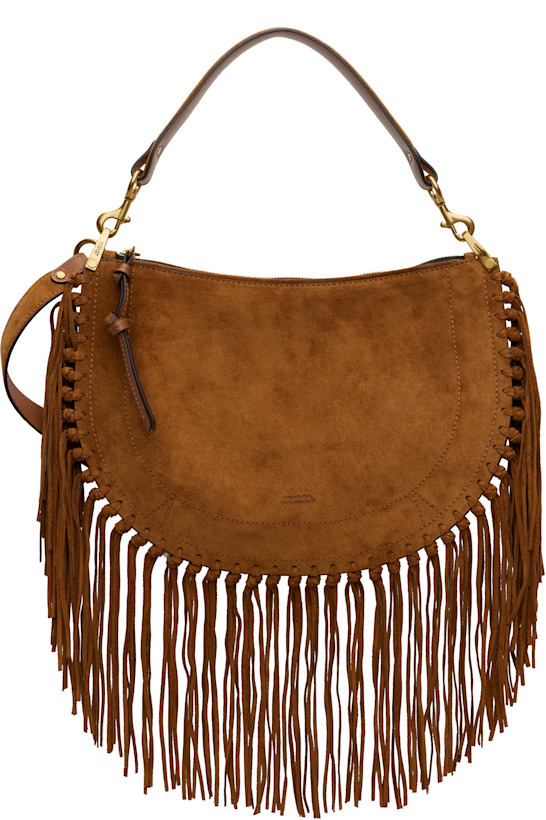 Tan Oskan Soft Zip Fringe Bag