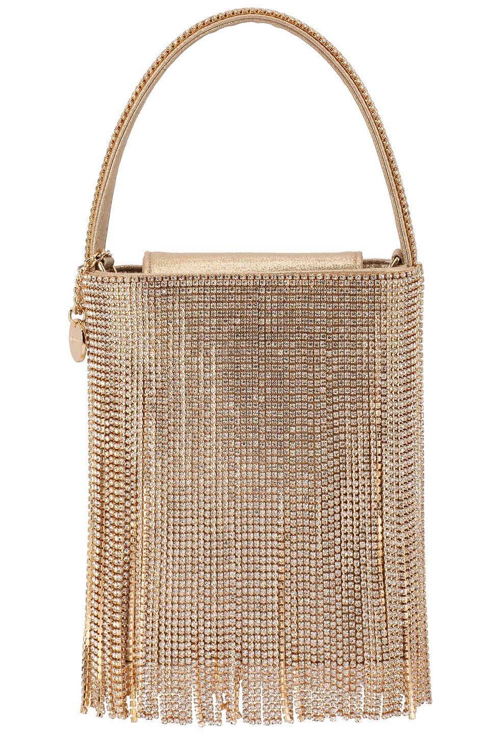 olga berg Billie Crystal Fringe Bag in Champagne