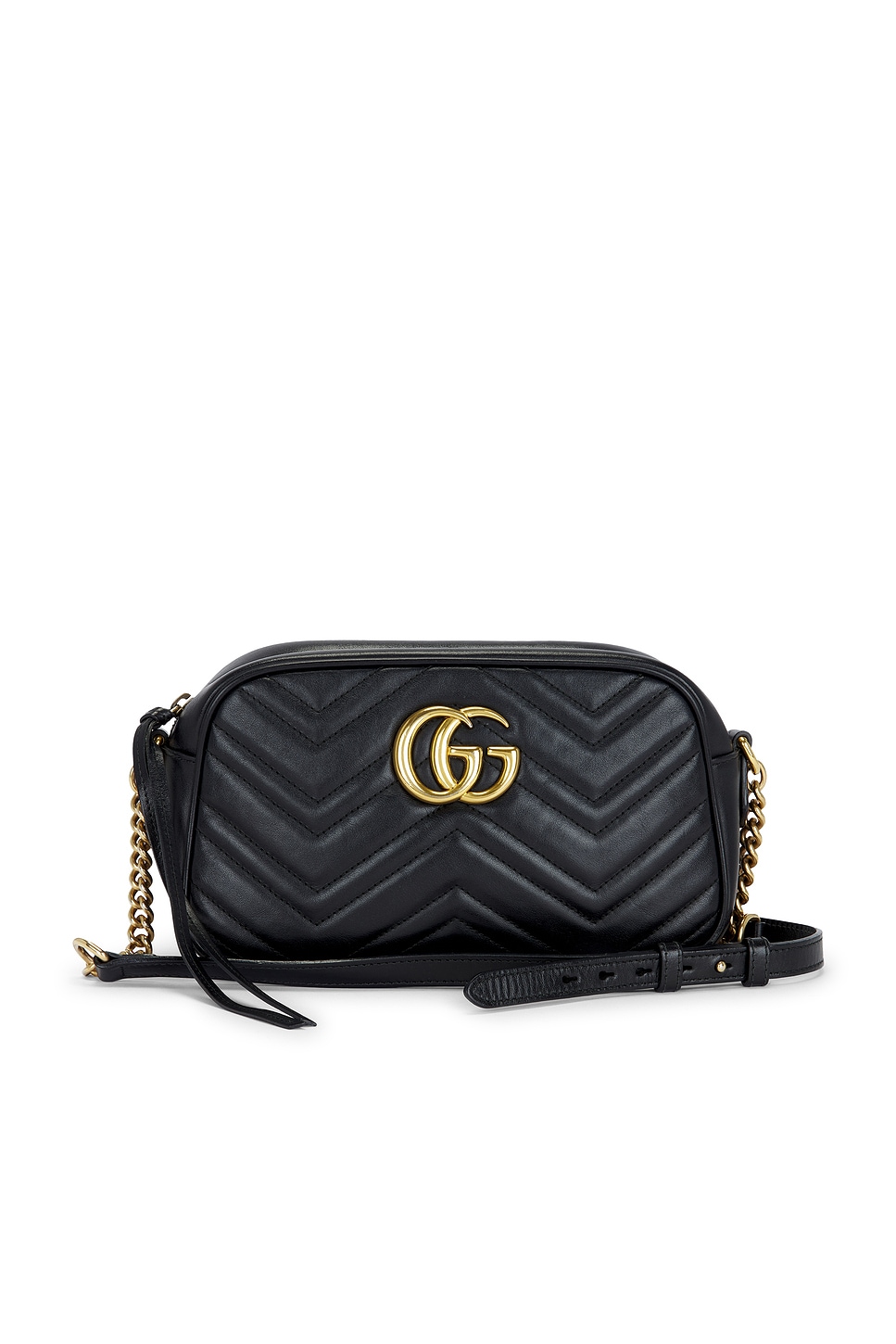 FWRD Renew Gucci GG Marmont Shoulder Bag in Black