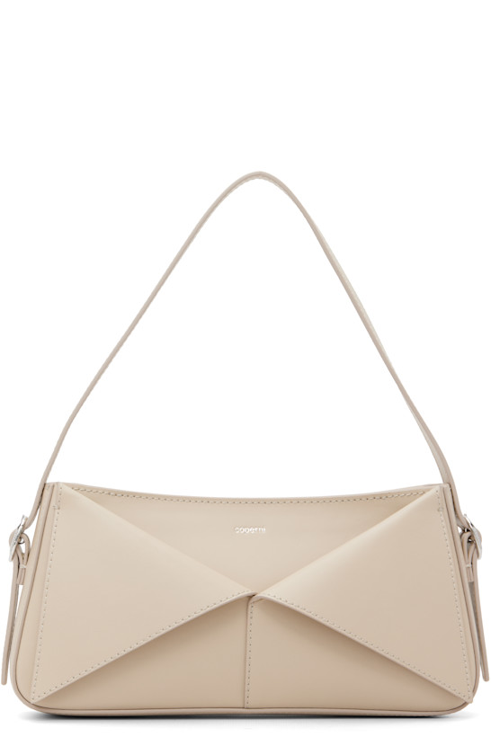 Beige Belt Baguette Bag