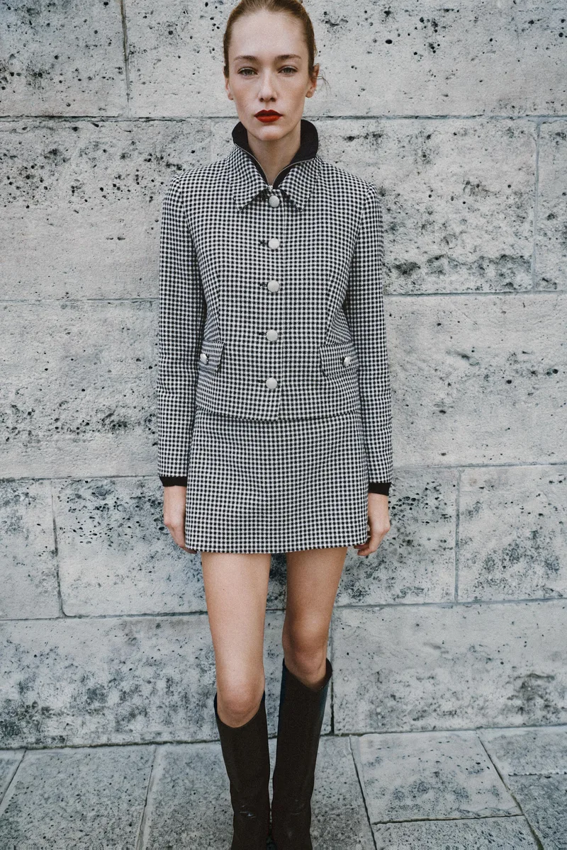 CROPPED CHECK JACKET