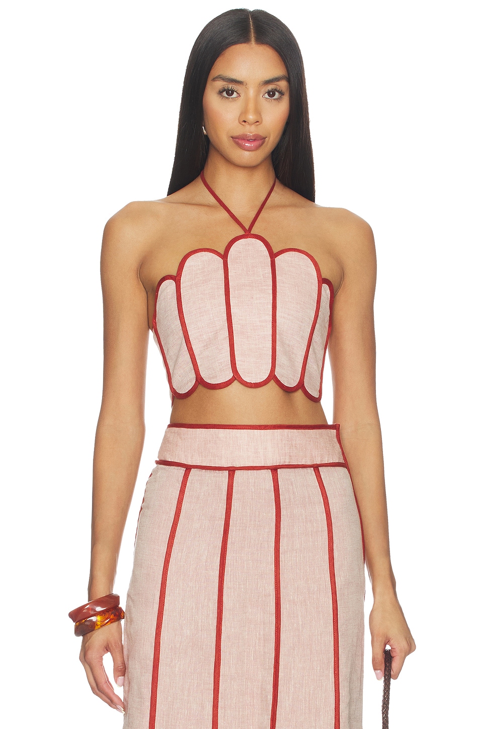 AZULU Lena Top in Apricot Orange