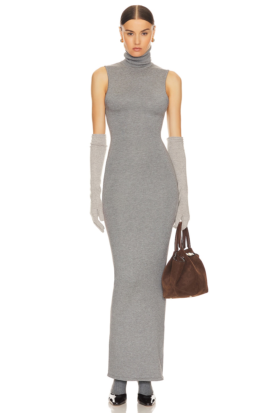 Helsa Aadi Knit Dress in Heather Grey