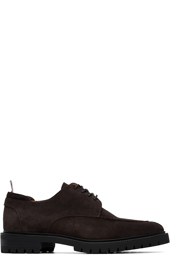 Brown Calf Suede Commando Sole Derbys