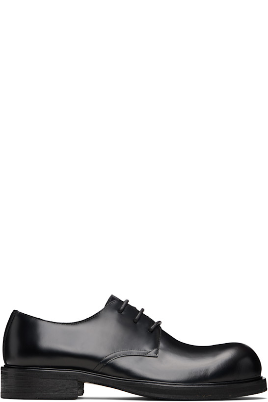 Black Lace-Up Leather Derbys