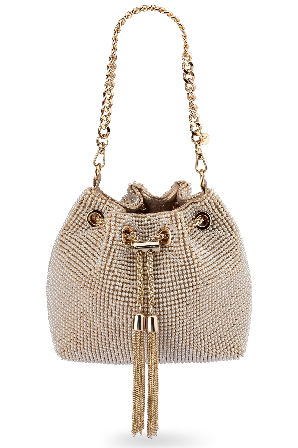 olga berg Miranda Top Handle Bag in Pearl Gold