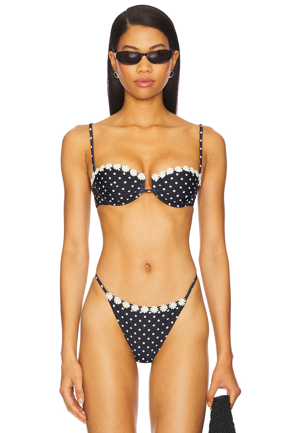 Tularosa Charmaine Top in Black & White Dot