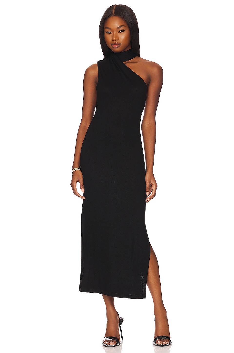 LNA Orla Midi Dress in Black