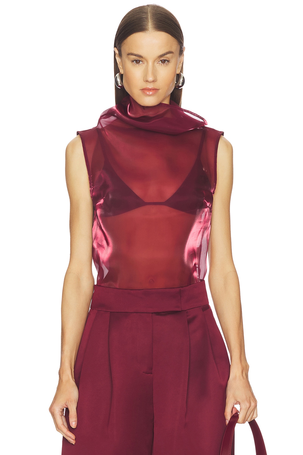 Camila Coelho Ruvina Top in Oxblood