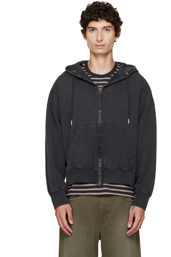 Black Back Logo Zip Hoodie