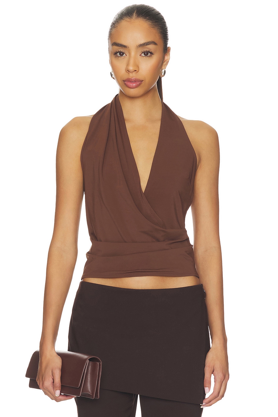 EAVES Thea Top in Chocolate Brown