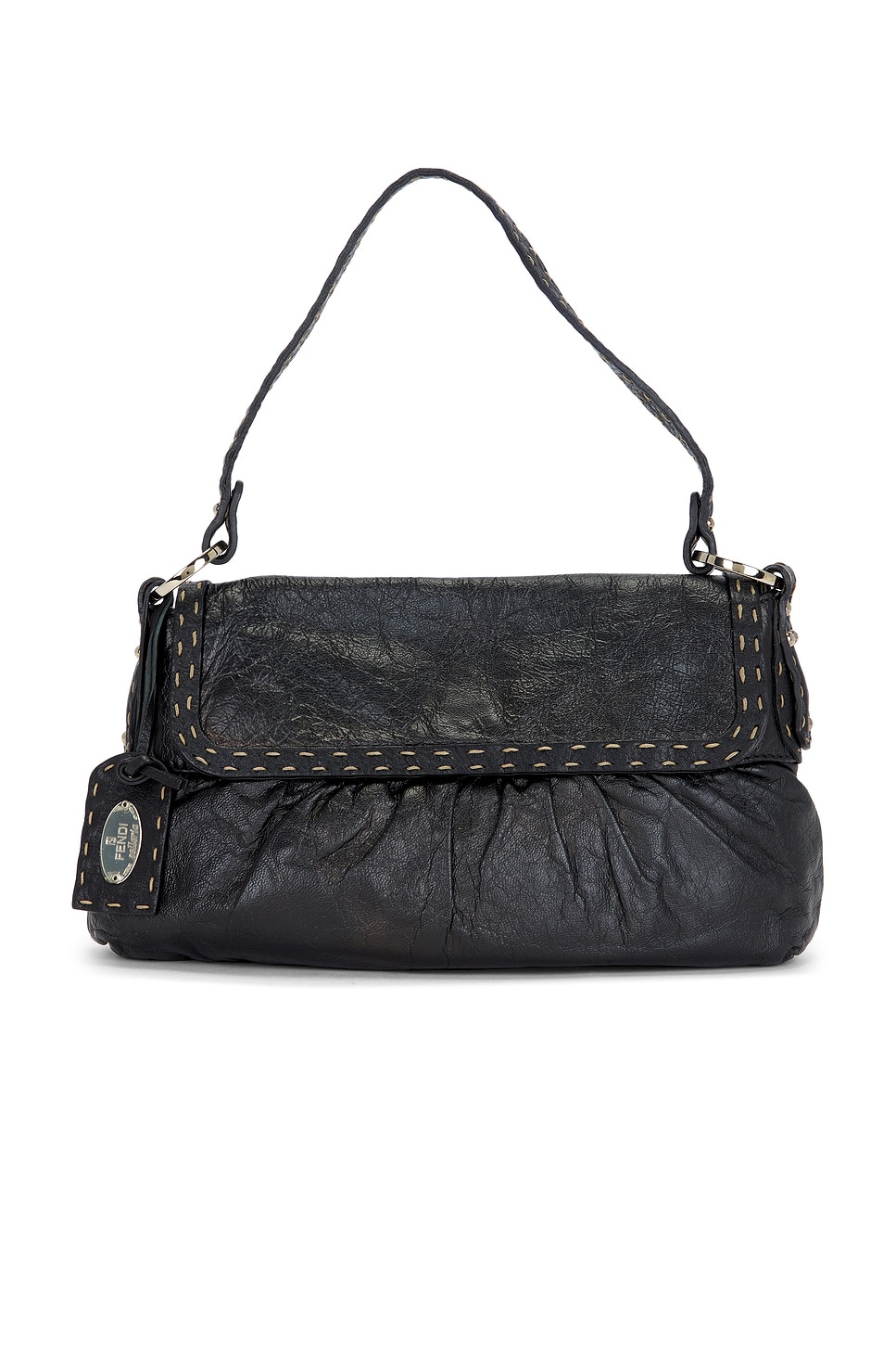 FWRD Renew Fendi Chef Shoulder Bag in Black