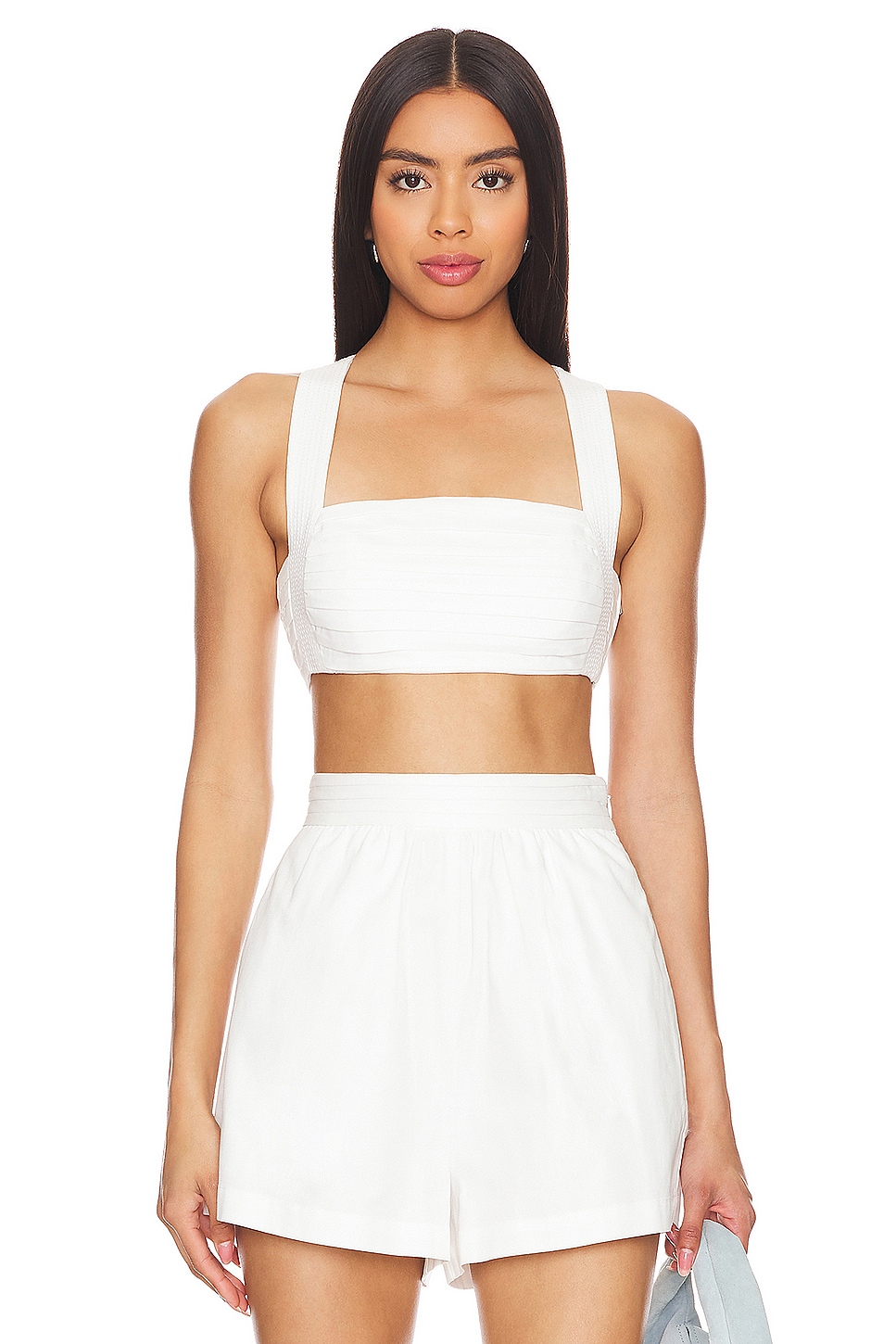 AMUR Carol Crop Top in Off White