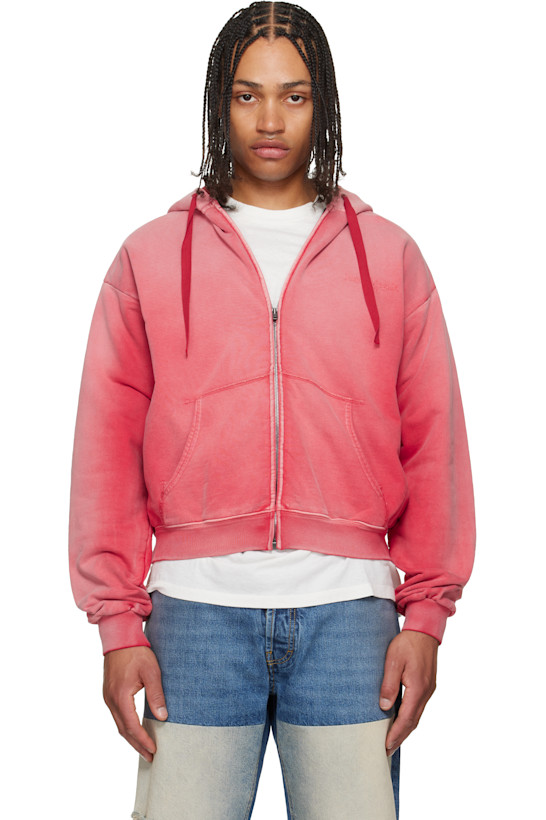 Red Embroidered Logo Hoodie