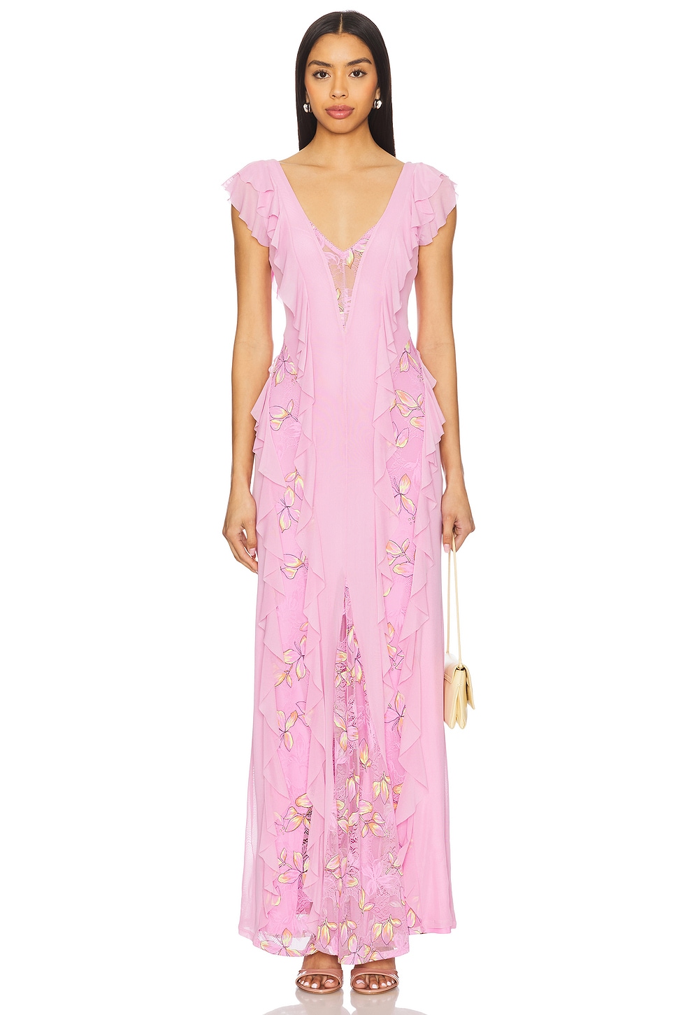 AFRM Trista Dress in Lilac Lace