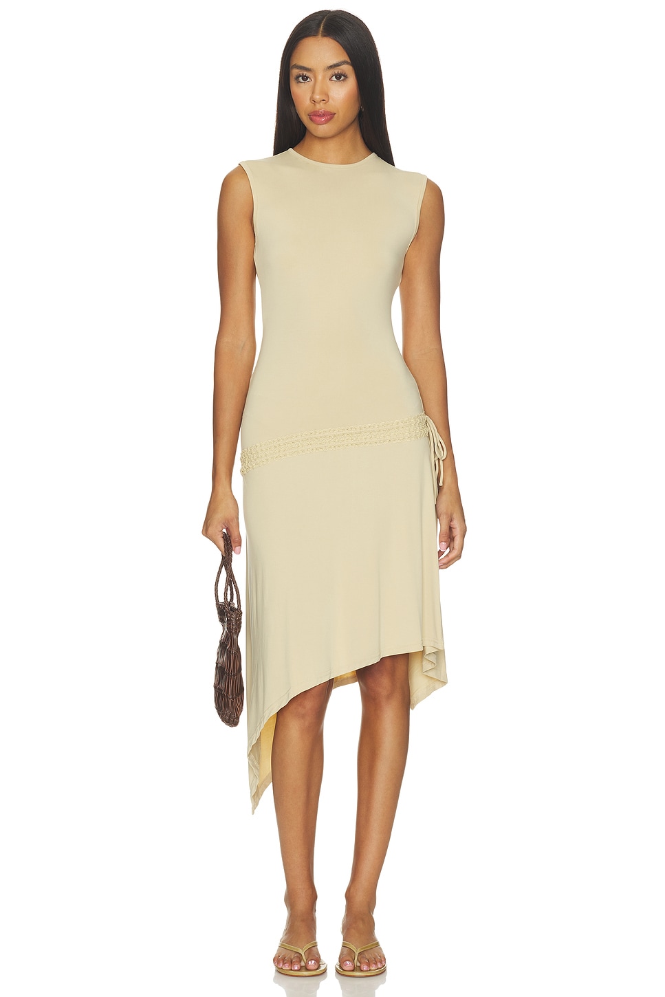 With Jean Evie Dress in Beige