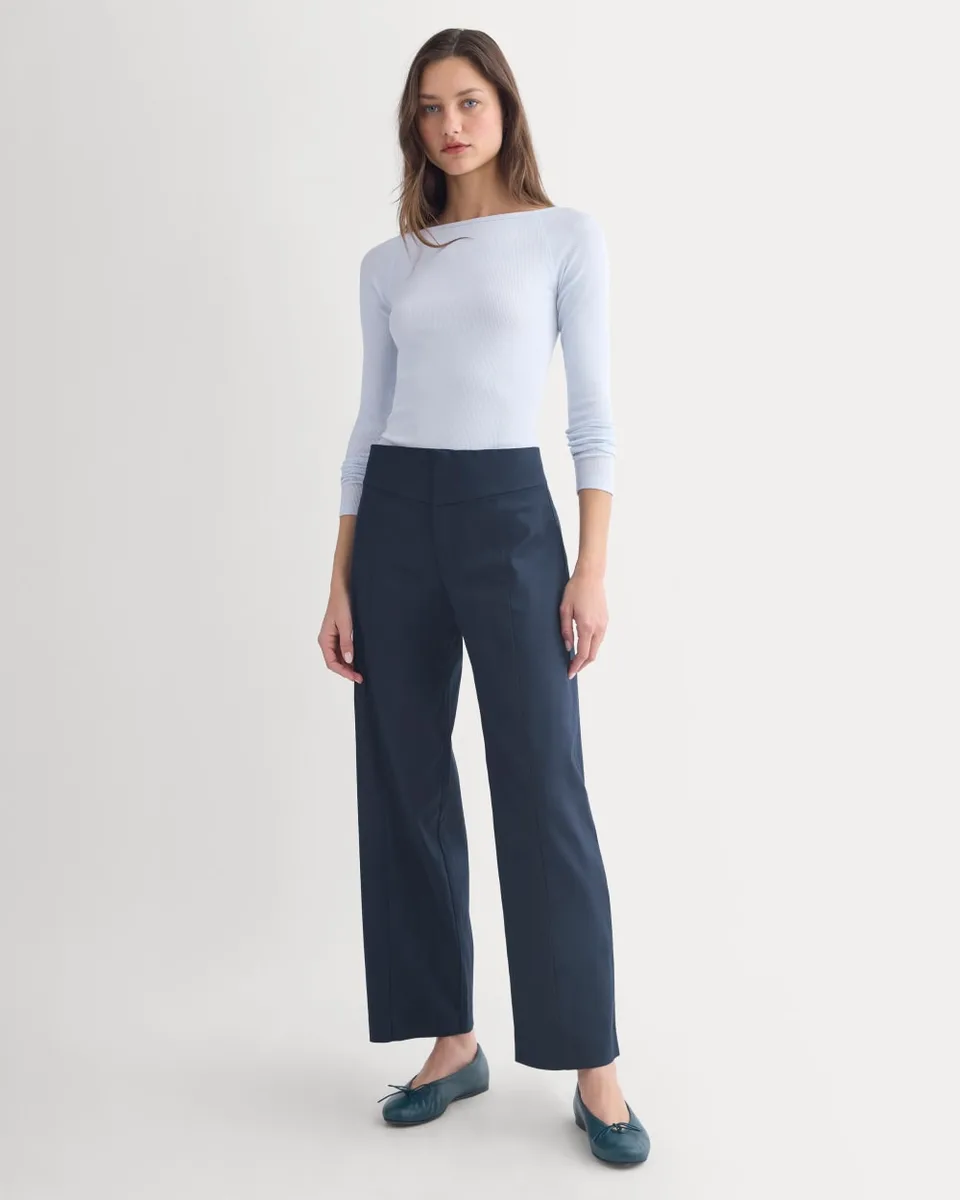 Tailored Drape Seam Pant | Navy