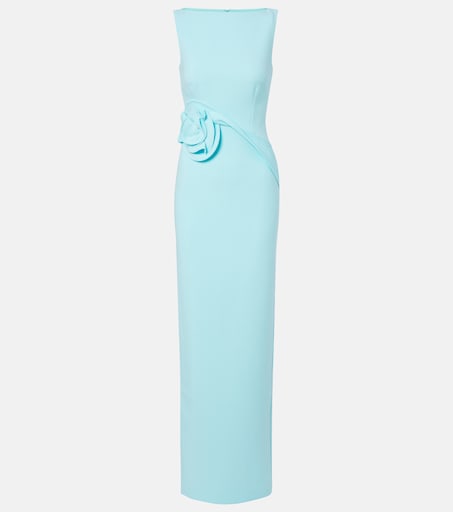 Floral-appliqué gown