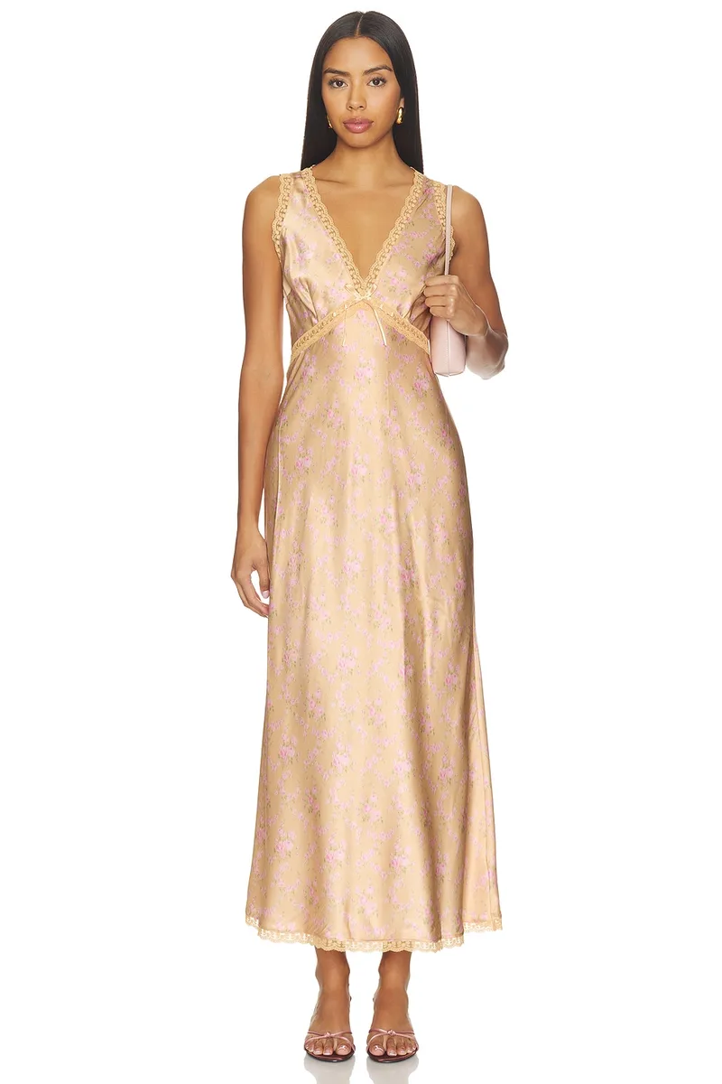 LoveShackFancy Nirelle Dress in Duchess Gold