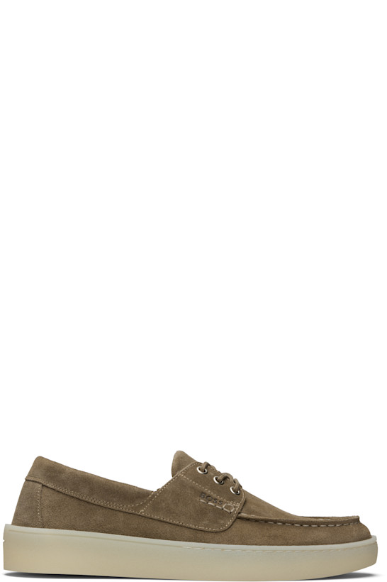 Beige Suede Boat Shoes