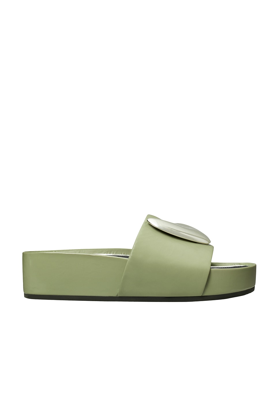 Tory Burch Patos Platform Slide in Light Jade & Silver