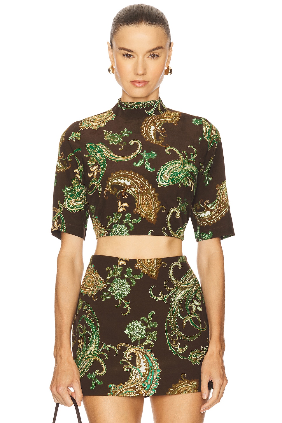 HEMANT AND NANDITA Boxy Top in Dark Brown