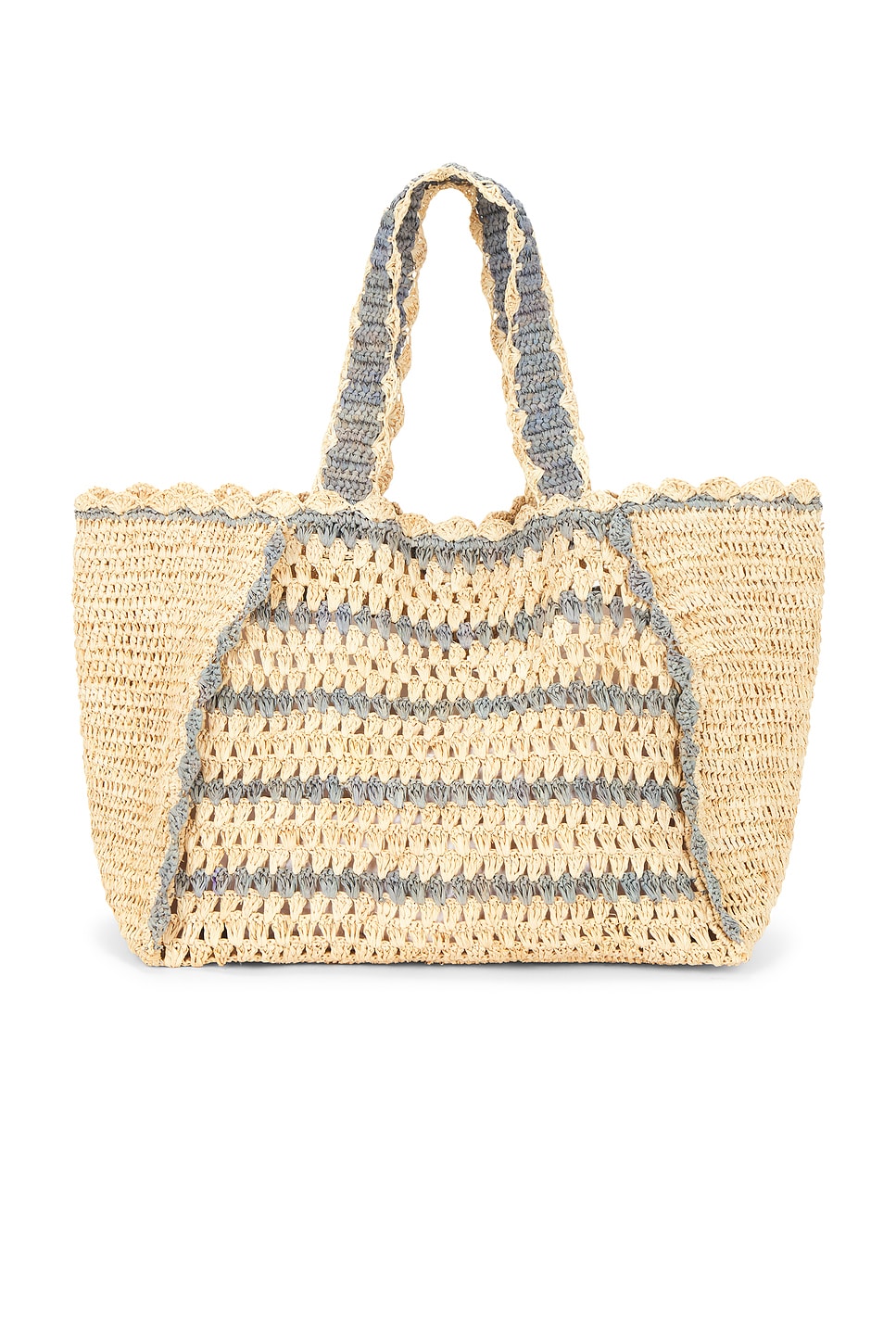 BTB Los Angeles Tulay Tote Bag in Natural & Blue