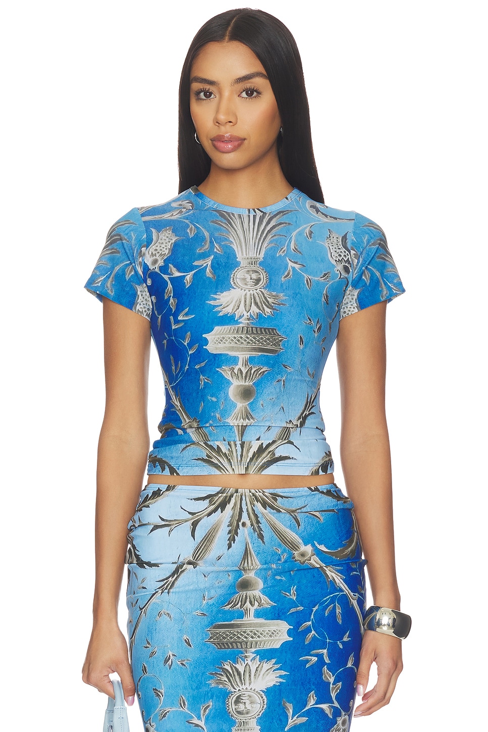1XBLUE Baroque T-shirt in Blue