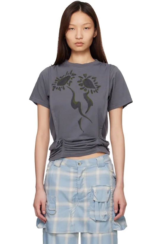 Gray 'Charcoal Daisies' Hazel T-shirt
