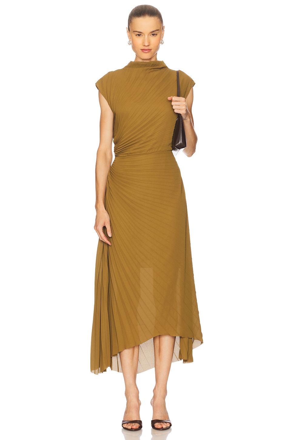 ALLSAINTS Rayanna Dress in Fango Green