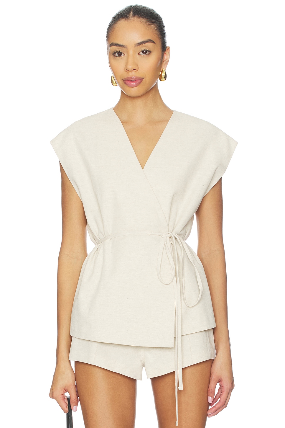 EAVES Orsino Vest Top in almond