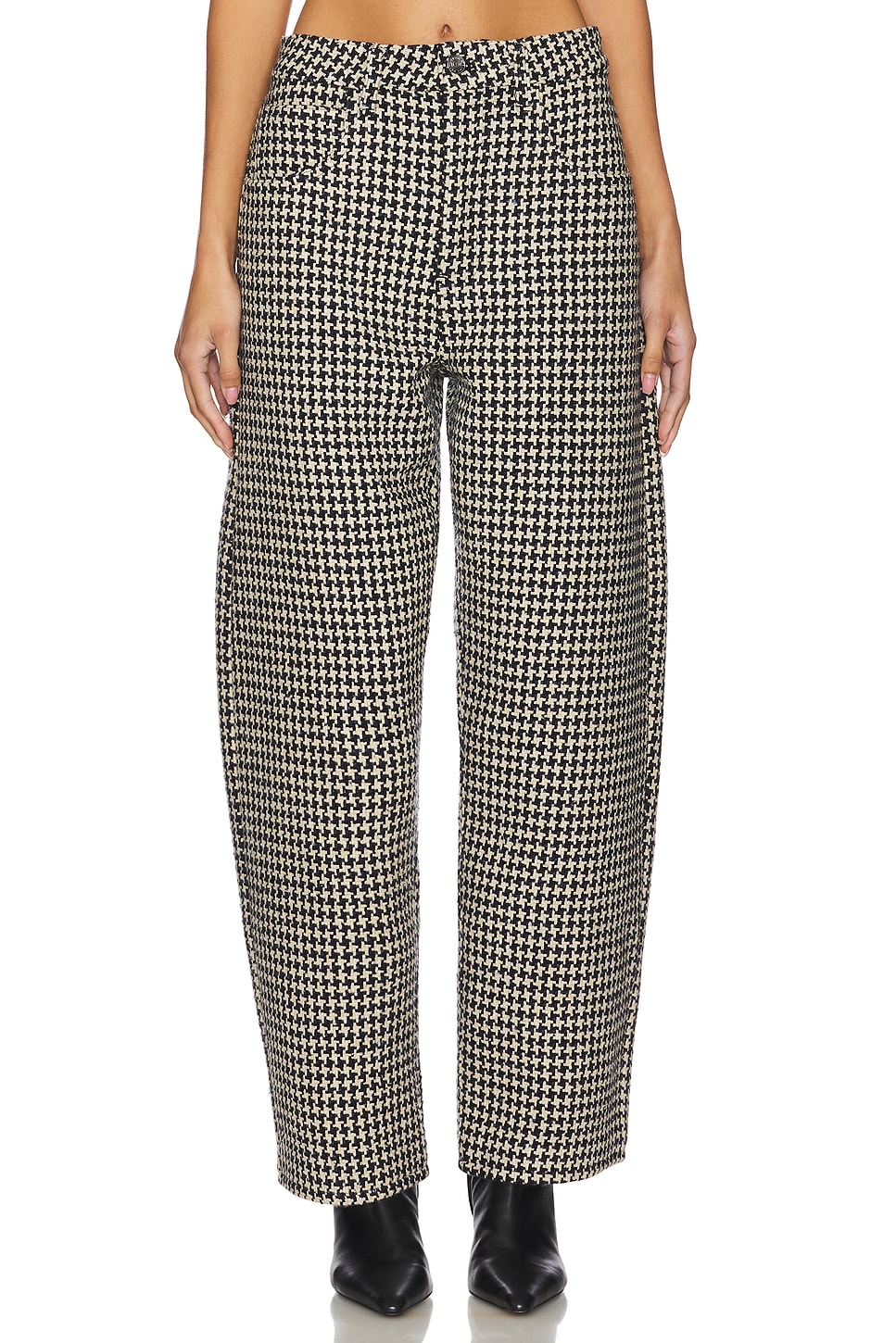 FRAME The Tweed Barrel in Houndstooth