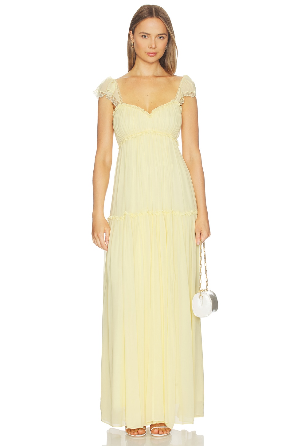 LoveShackFancy Bourge Dress in Butter Lemon