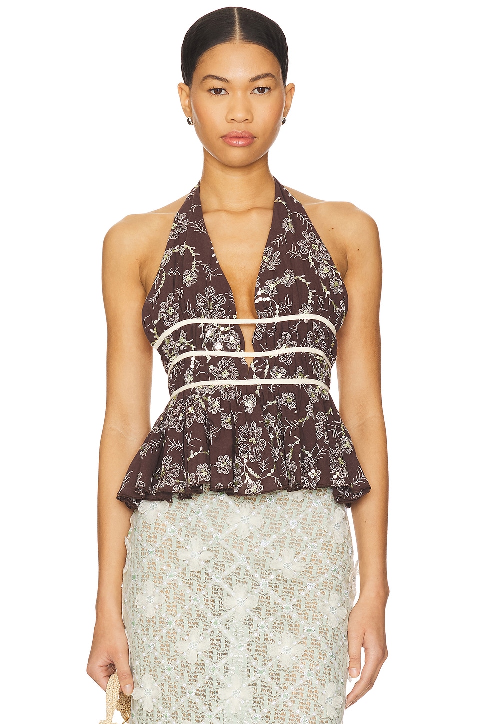 SIEDRES Minila Top in Brown