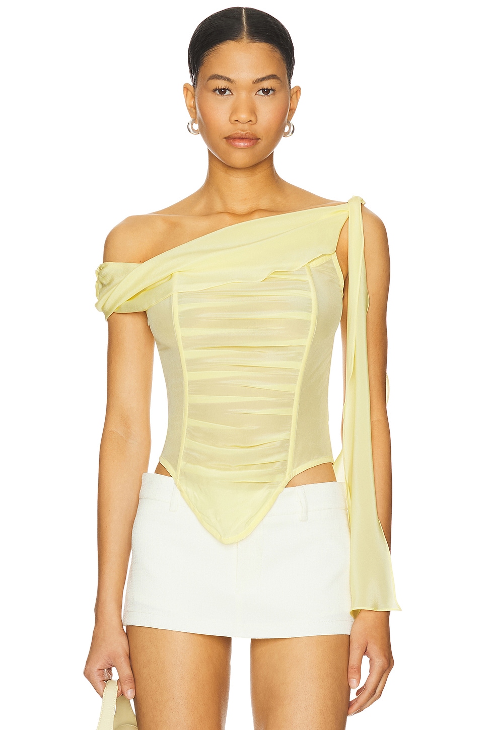 Kim Shui Chiffon Top in Pastel Yellow