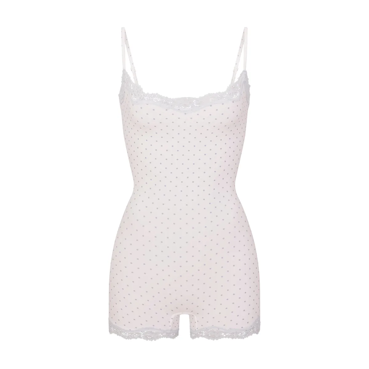 FITS EVERYBODY LACE ONESIE | SLATE PIN DOT PRINT