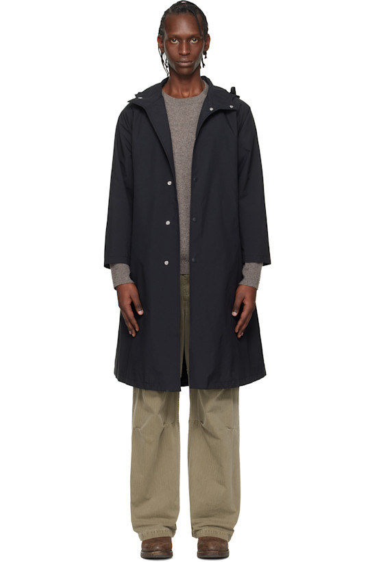 Black 2L Nylon GORE-TEX Hooded Coat