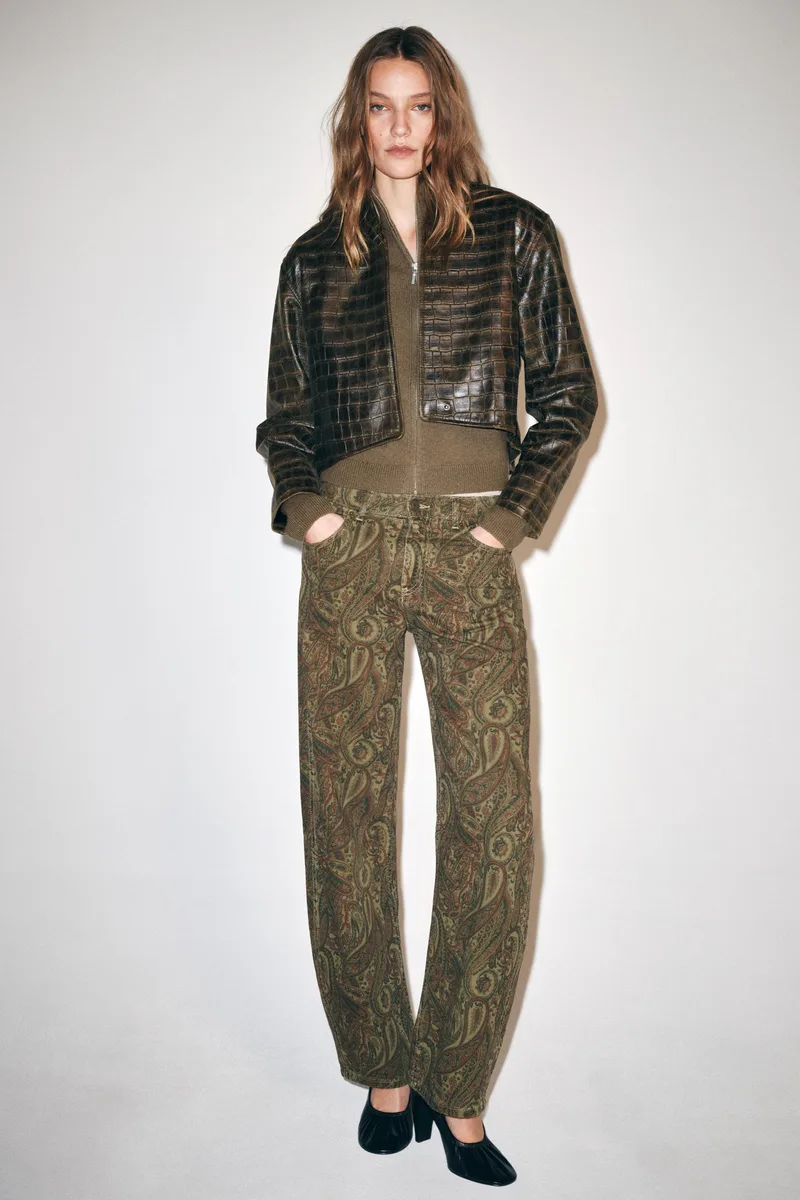 ZW COLLECTION 100% LEATHER DISTRESSED CROPPED JACKET