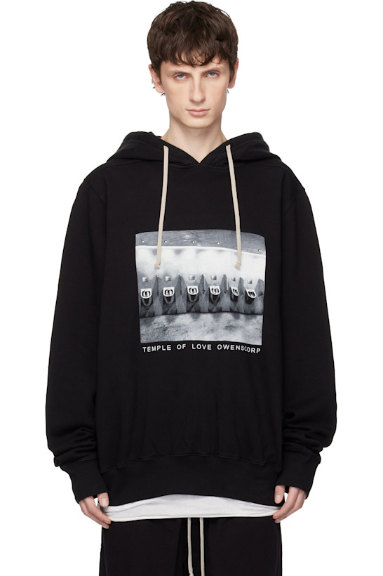 Black Temple Oversized Hoodie